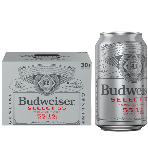 Budweiser Select 55 nutrition facts and beer can
