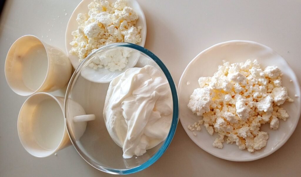 Calcium rich foods including milk yogurt cheese tofu leafy vegetables and seafood sources